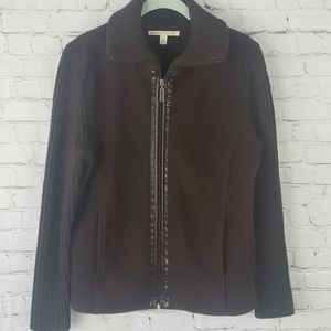 Carolyn Taylor M Brown Zip Up Sweater